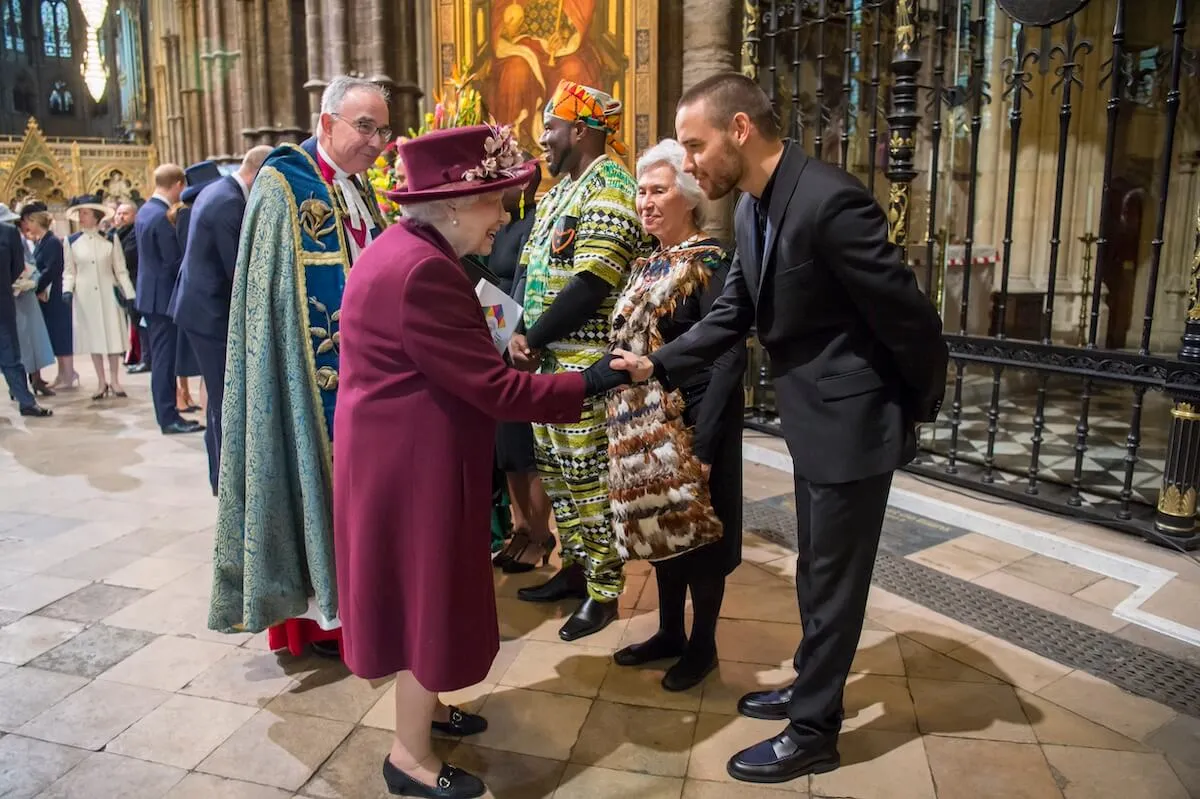 Liam Payne greets Queen Elizabeth II