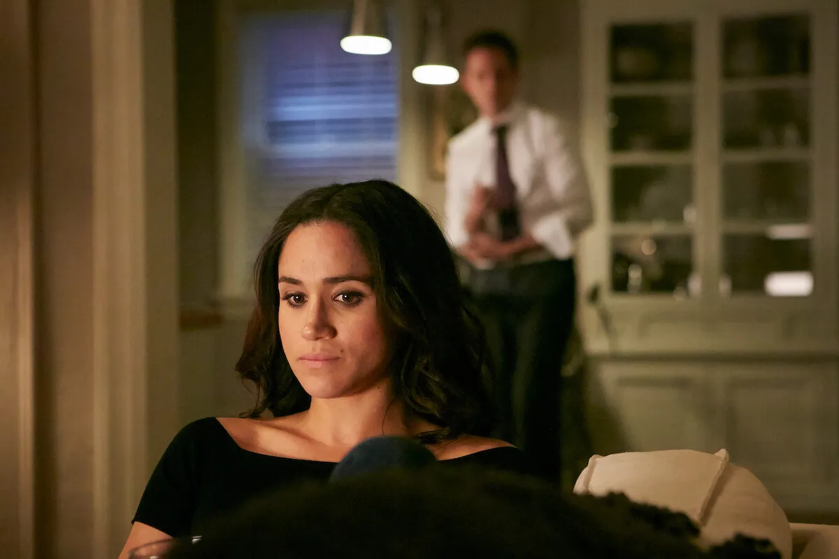 Meghan Markle, whom Patrick J. Adams said nailed their chemistry read for 'Suits,' in a scene from the show. 