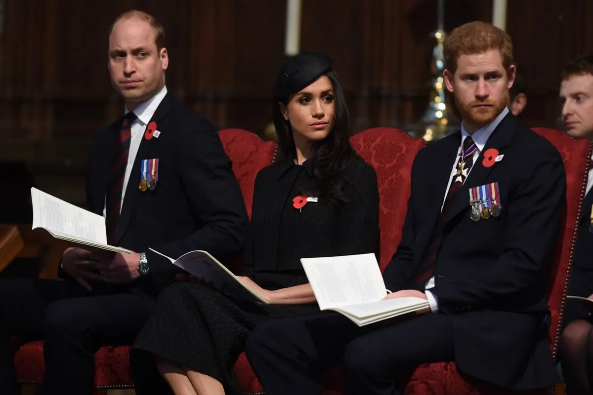 Prince William, Meghan Markle, and Prince Harry attend an Anzac Day service at Westminster Abbey