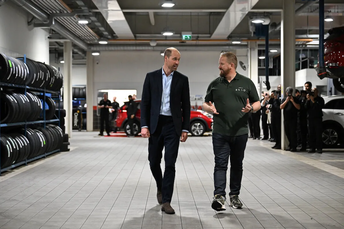 Prince William, who is dressing more casually, walks with a 2023 Earthshot Prize finalist. 