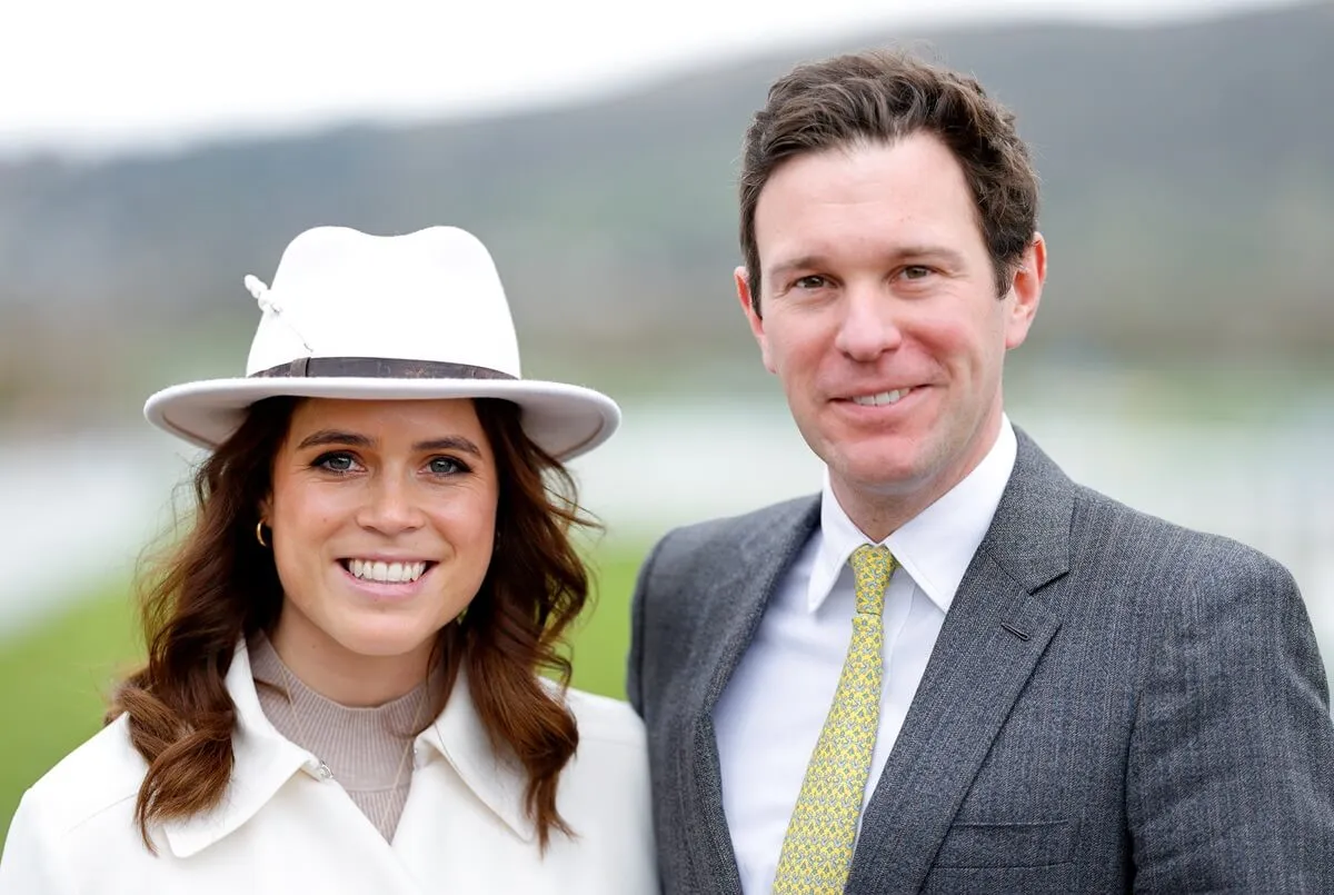 Princess Eugenie and Jack Brooksbank attend Day 2 of the Cheltenham Festival at Cheltenham Racecourse