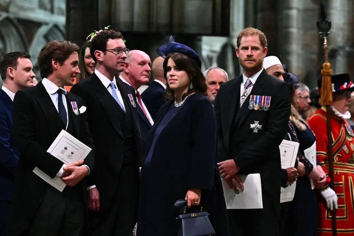 Princess Eugenie and Prince Harry at King Charles III's coronation