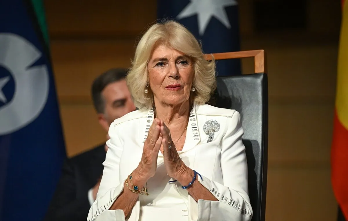 Queen Camilla attends the ceremonial welcome and Parliamentary reception at the Australian Parliament House