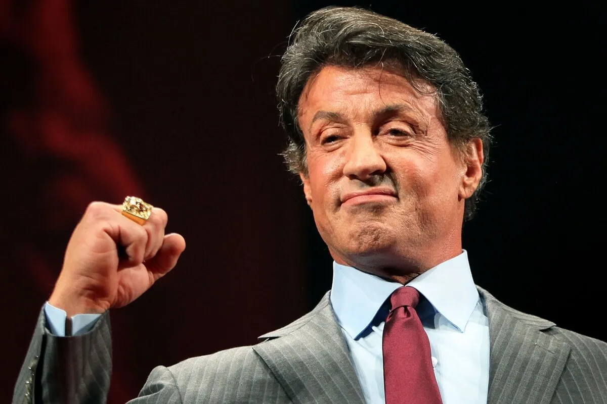 Sylvester Stallone posing at 'The Expendables' premiere.