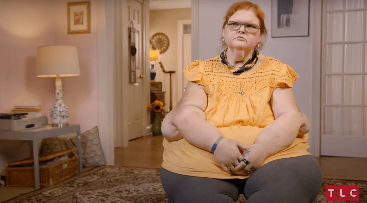 Tammy Slaton wearing a yellow top for an interview segment on '1000-lb Sisters'