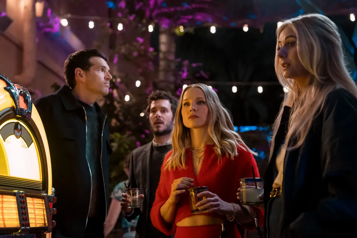 Timothy Simons, Adam Brody, Kristen Bell, and Justine Lupe in 'Nobody Wants This'