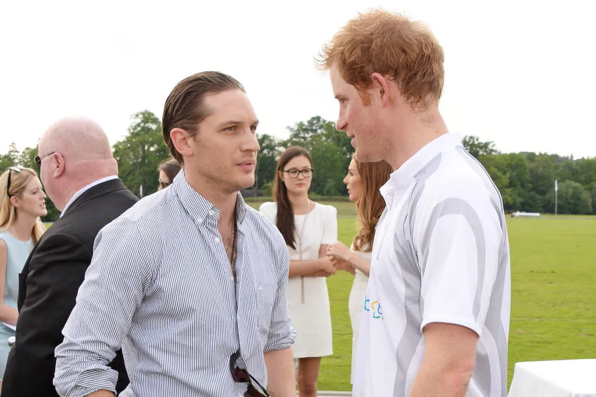 Tom Hardy and Prince Harry, who wore the actor's 'Mad Max' costume for a Halloween party, together in 2014