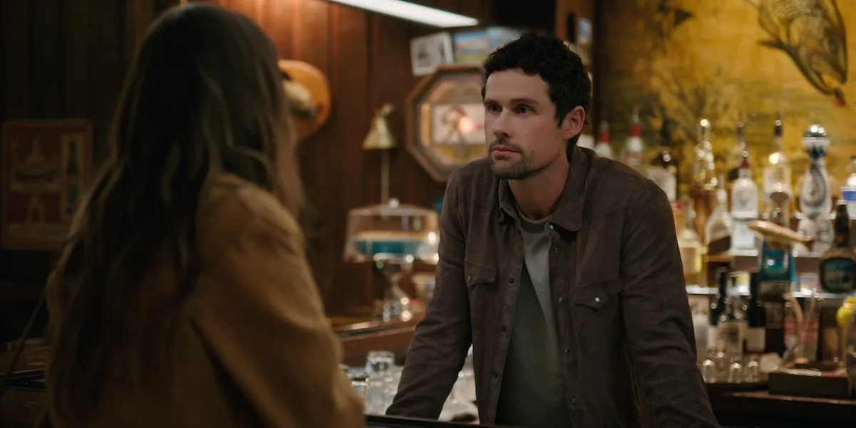 Brady talking to a woman in 'Virgin River' Season 6