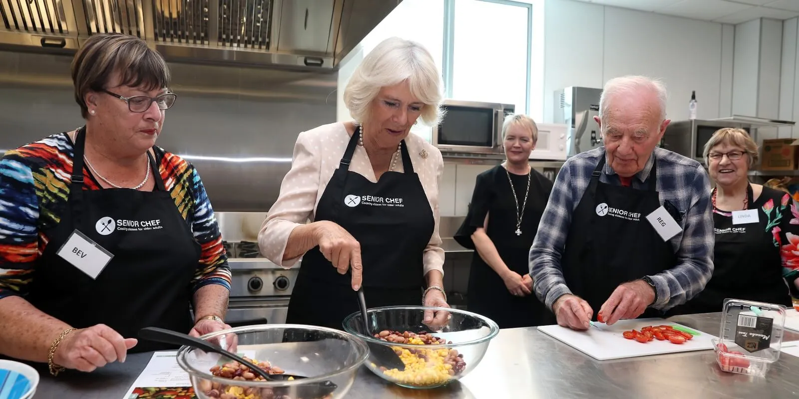 Camilla Parker Bowles takes a cooking class in 2019