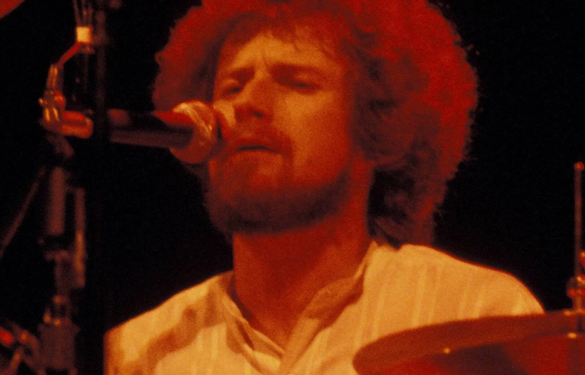 The Eagles' Don Henley with a microphone