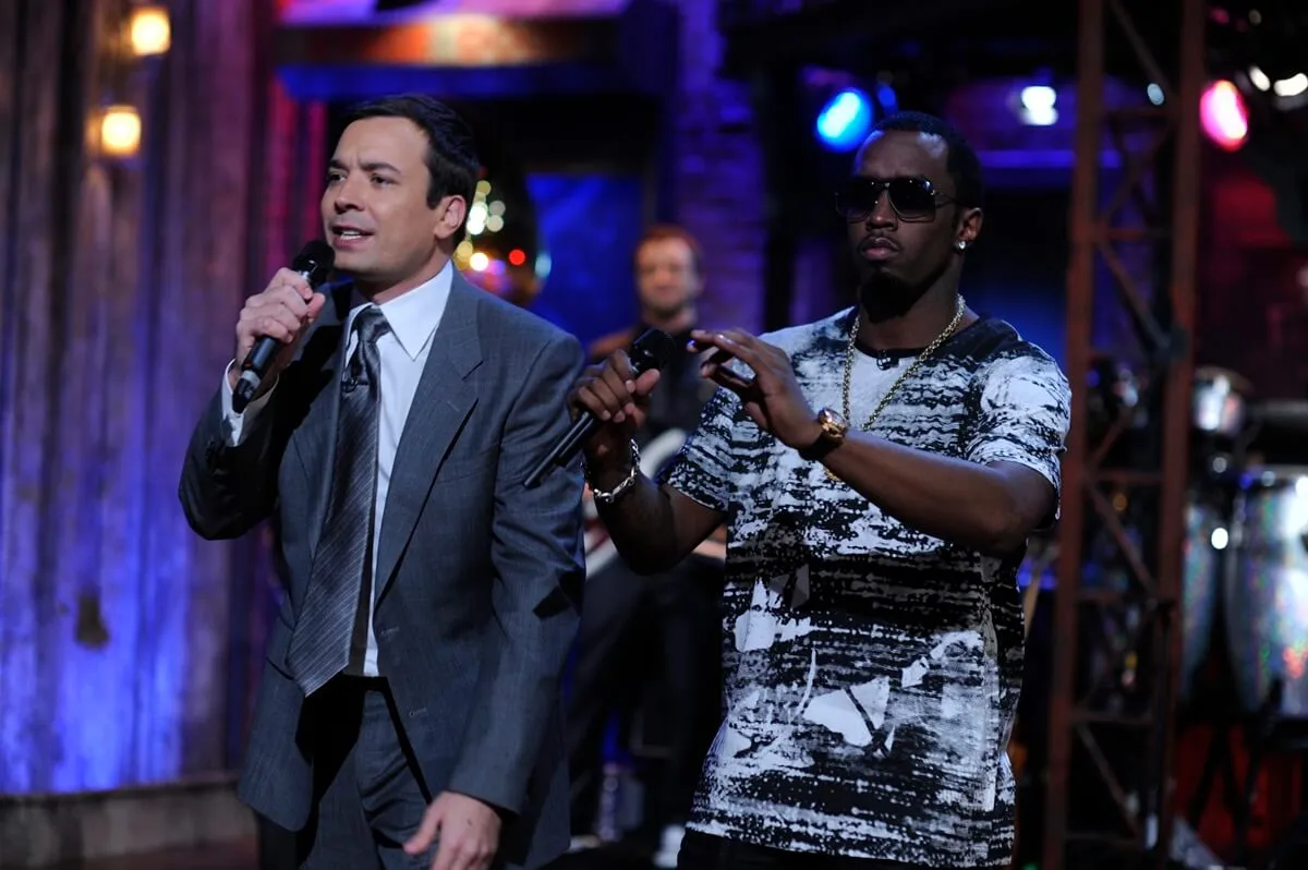 Sean Diddy Combs next to Jimmy Fallon.