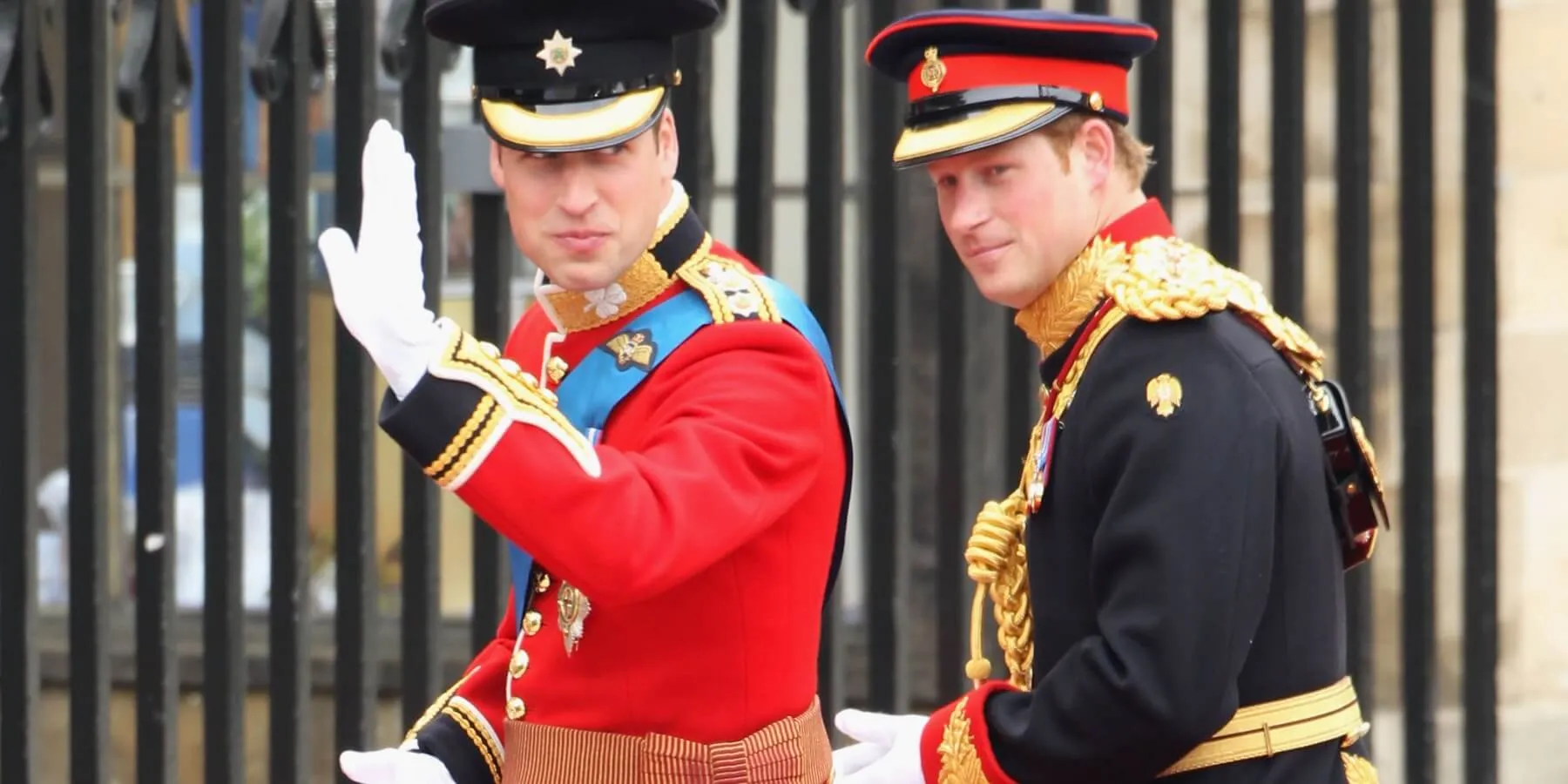 Prince William and Prince Harry on William's wedding day