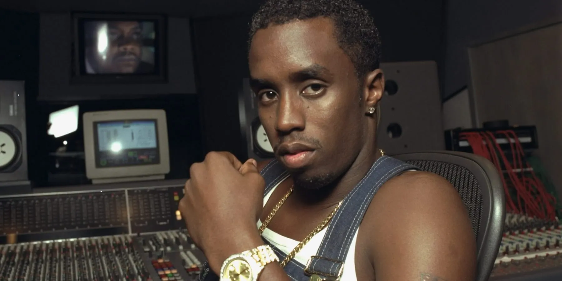 Sean 'Diddy' Combs photographed in a recording studio