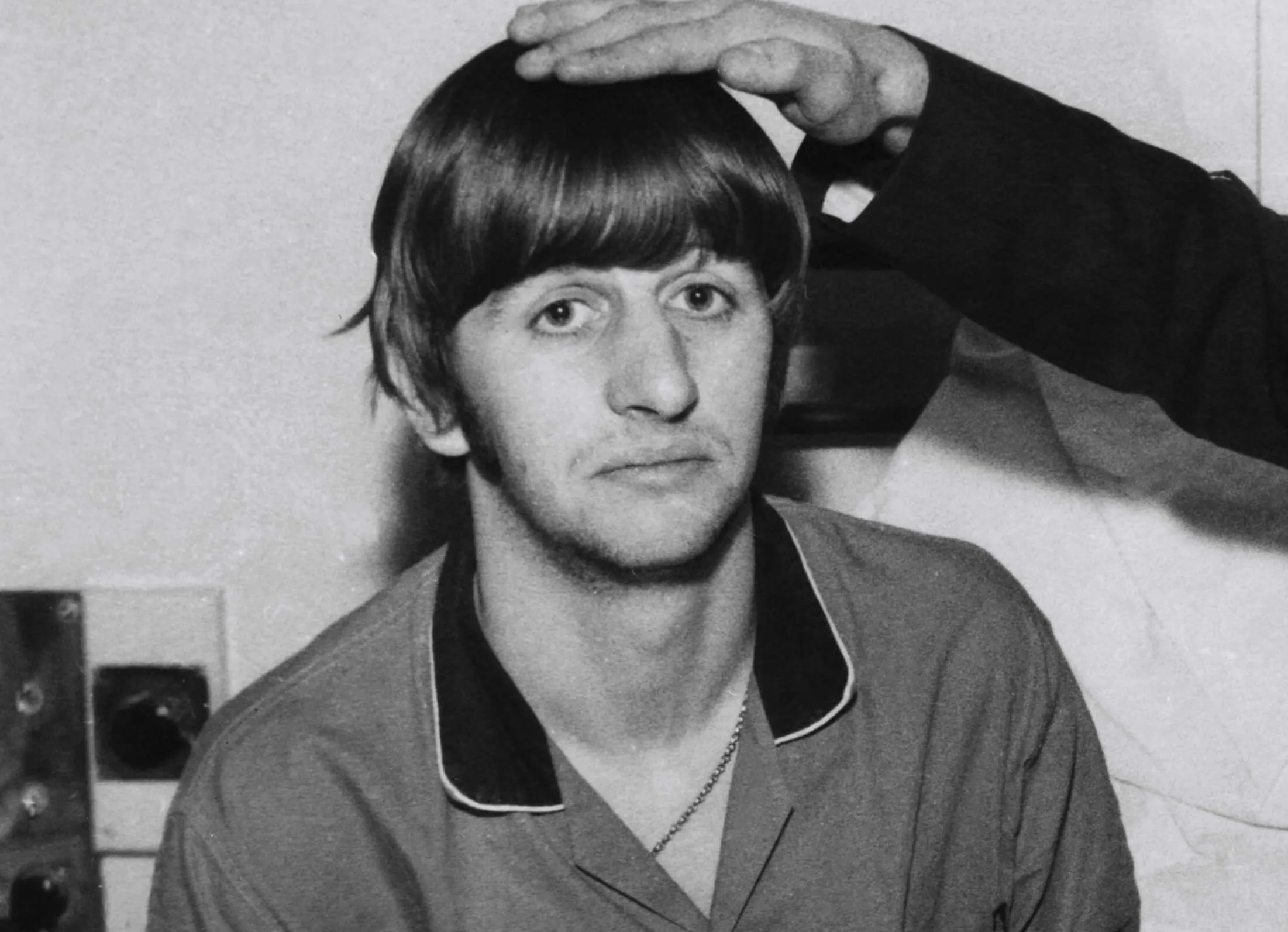 The Beatles' Ringo Starr in black-and-white