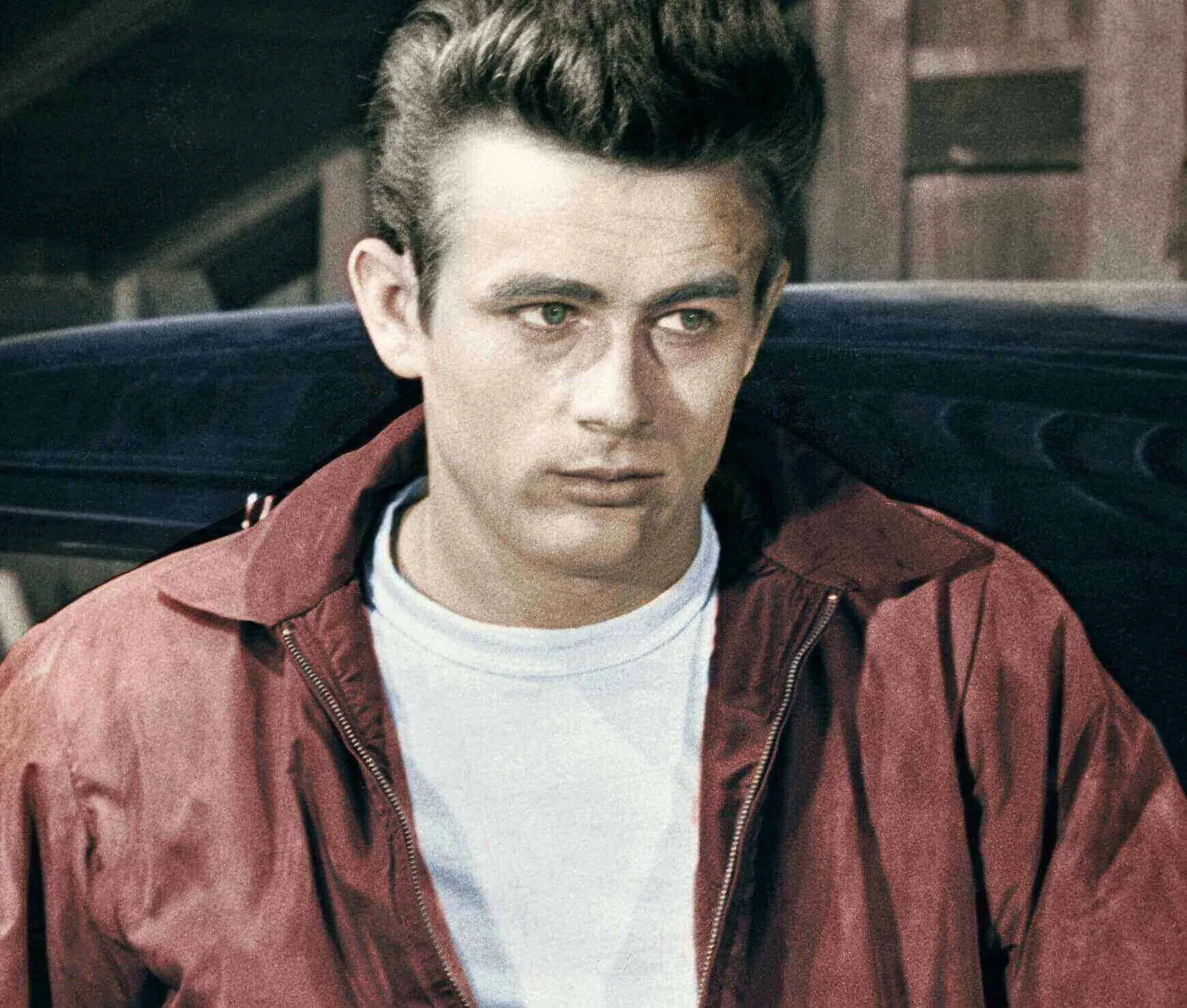 James Dean wearing red