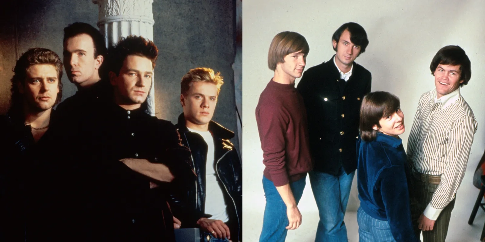 A composite photo of U2 and The Monkees