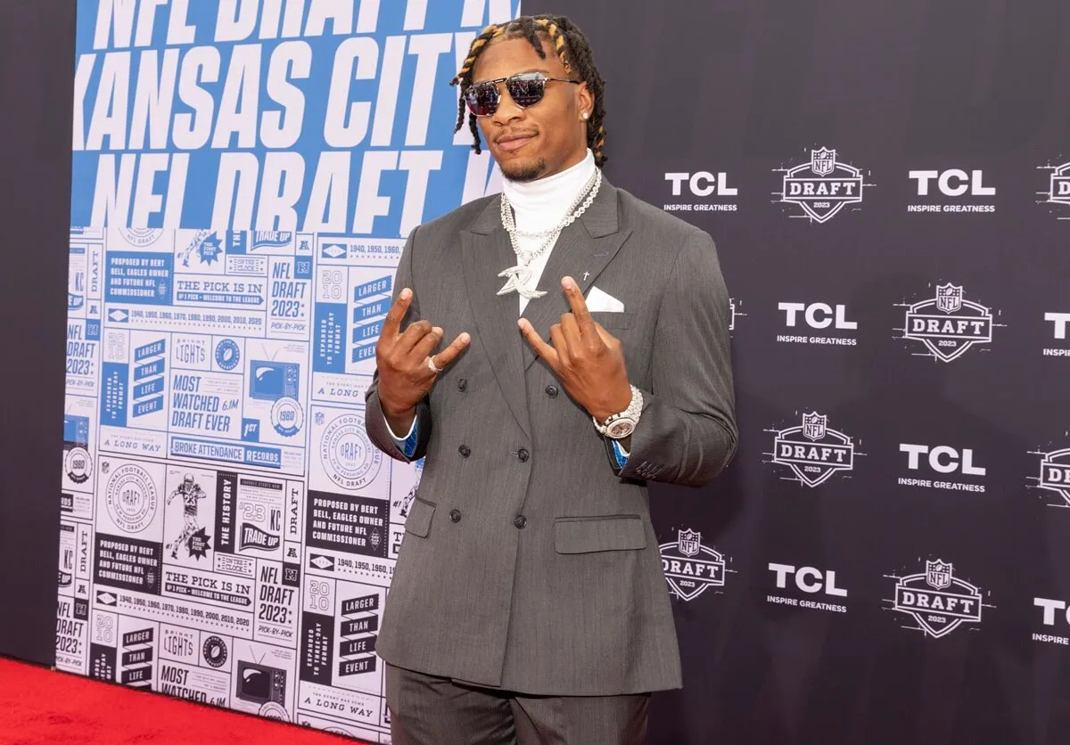 Anthony Richardson during the NFL Draft Red Carpet at the National WWI Museum and Memorial