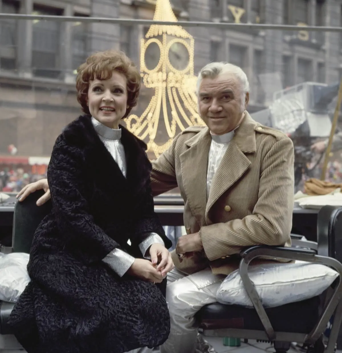 Betty White and Lorne Greene hosting the Macy's parade in 1968