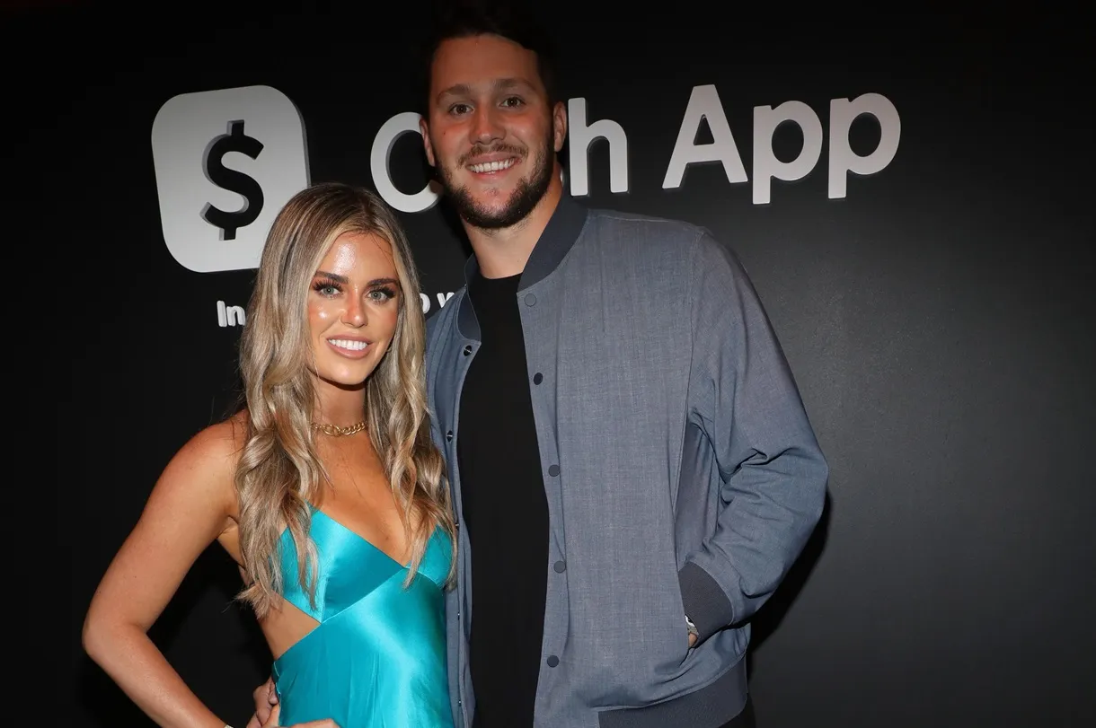 Brittany Williams and Josh Allen attend Cash App's 'Night Of Fancy Fun' presented by Visa at Faena Hotel on May 06, 2022 in Miami Beach, Florida