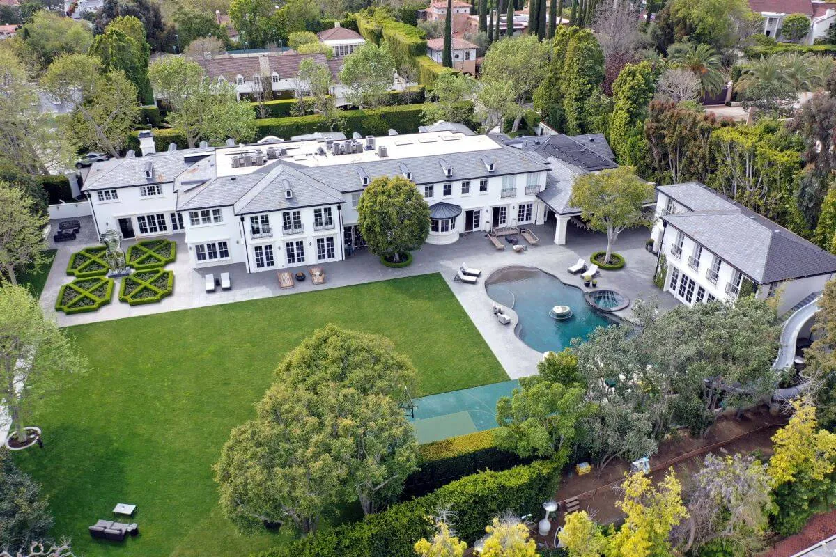 An aerial shot of Sean 'Diddy' Combs' home in Los Angeles.