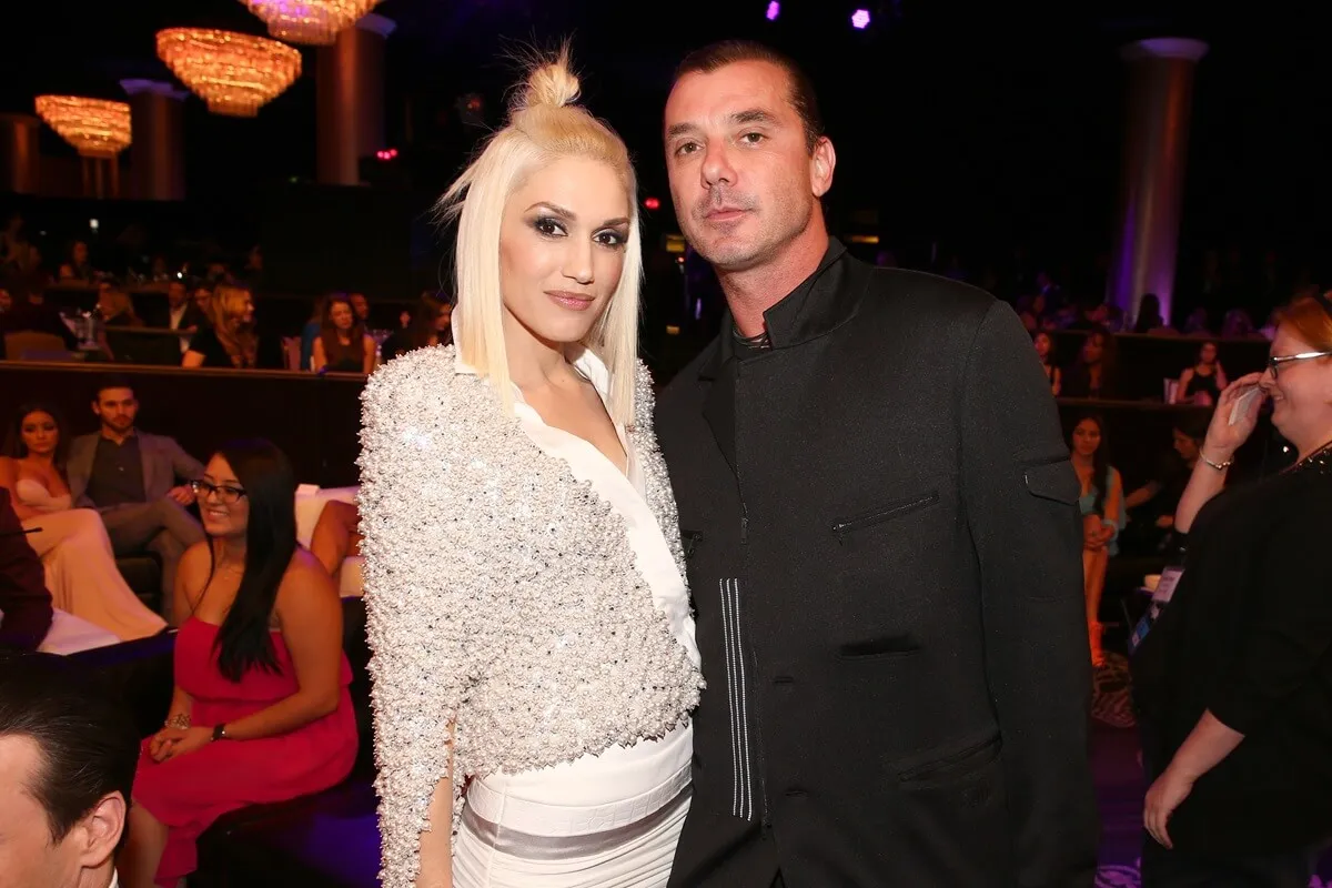 Gwen Stefani and Gavin Rossdale posing together at the PEOPLE Magazine Awards at The Beverly Hilton Hotel.