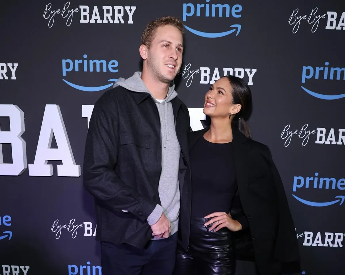 Jared Goff and Christen Harper attend 'Bye Bye Barry' world premiere in Detroit