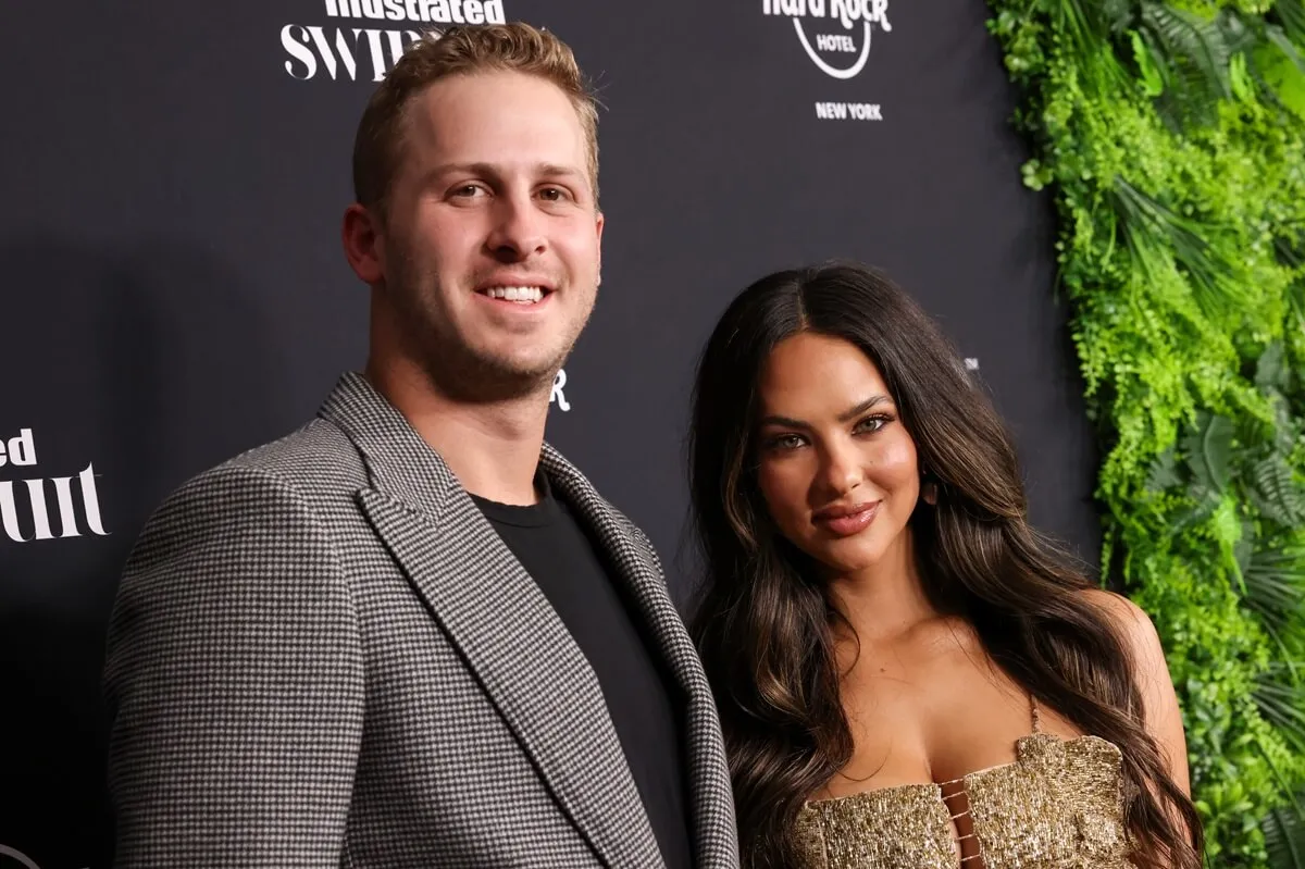 Jared Goff and Christen Harper attends the Sports Illustrated Swimsuit 2024 issue release party in New York City