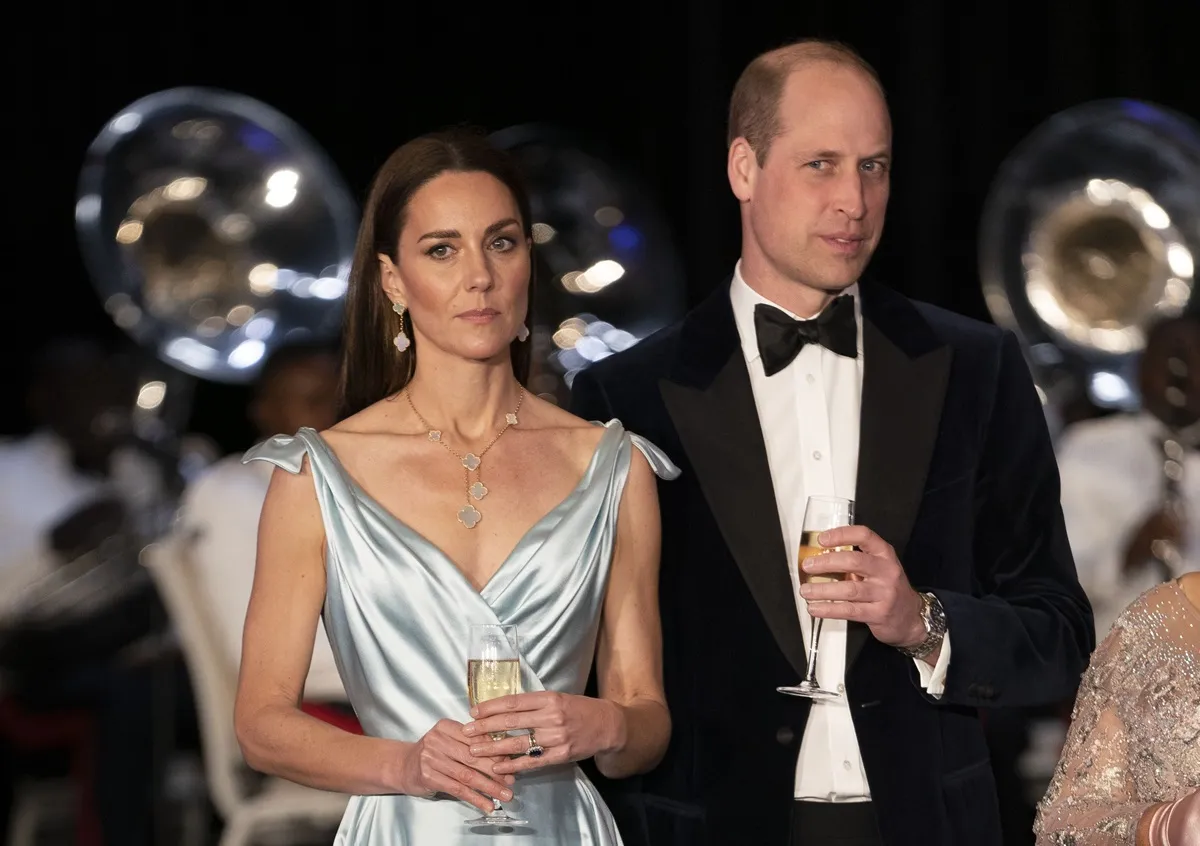 Kate Middleton and Prince William attend a reception hosted by the Governor General in Nassau, Bahamas