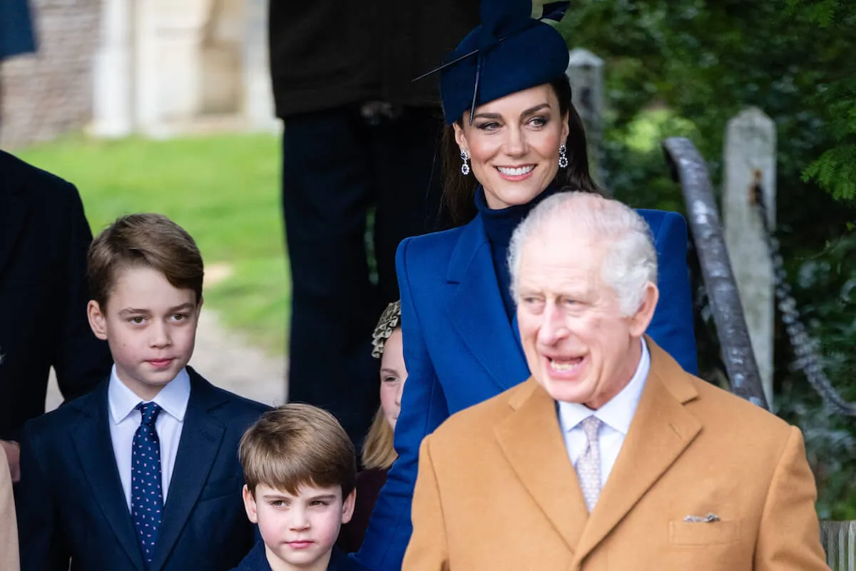 Kate Middleton, who gave King Charles 'advice,' with him, Prince Georg, and Prince Louis