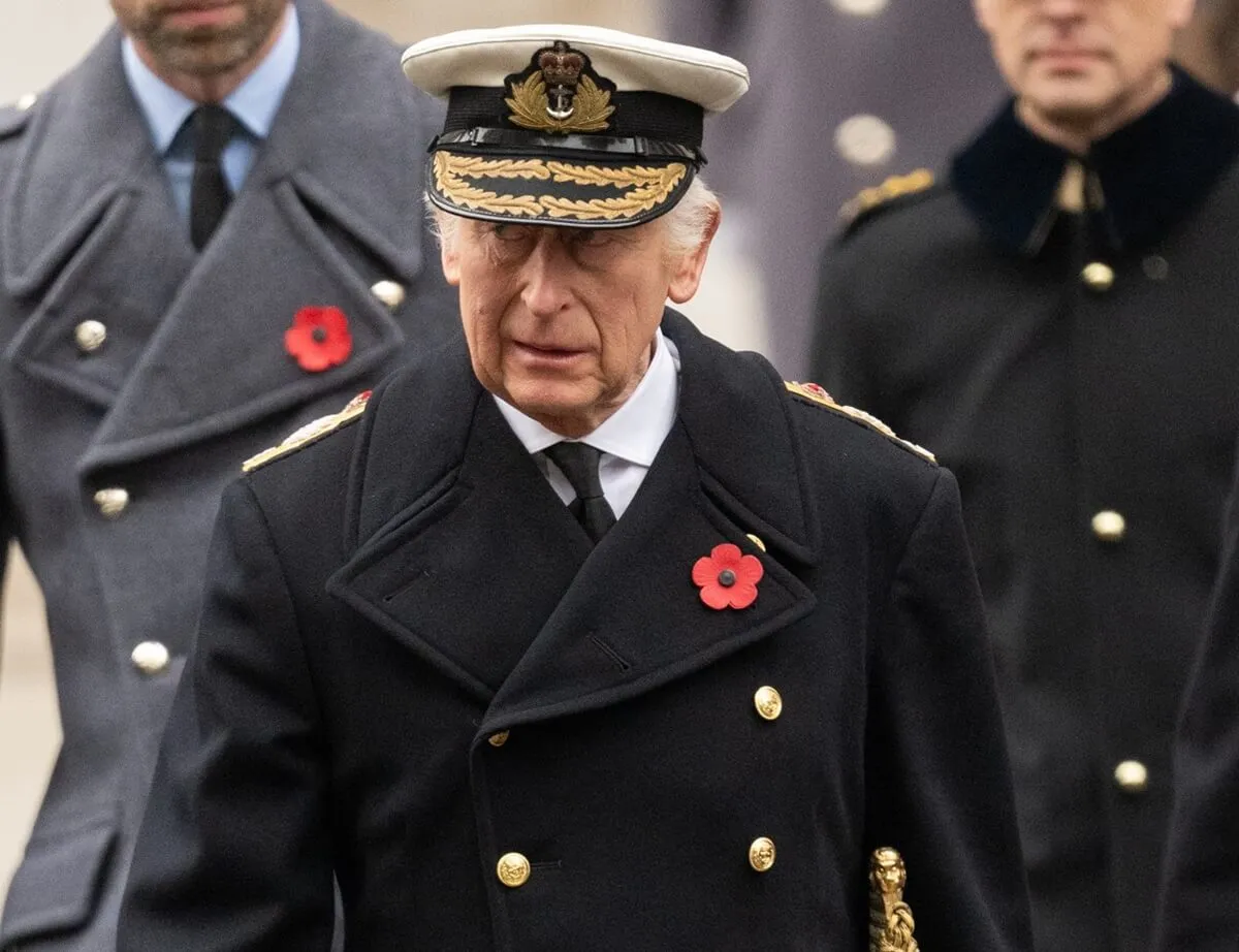 King Charles at The Cenotaph in London, England