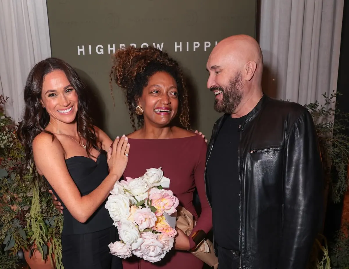 Meghan Markle poses with Kadi Lee and Serge Normant