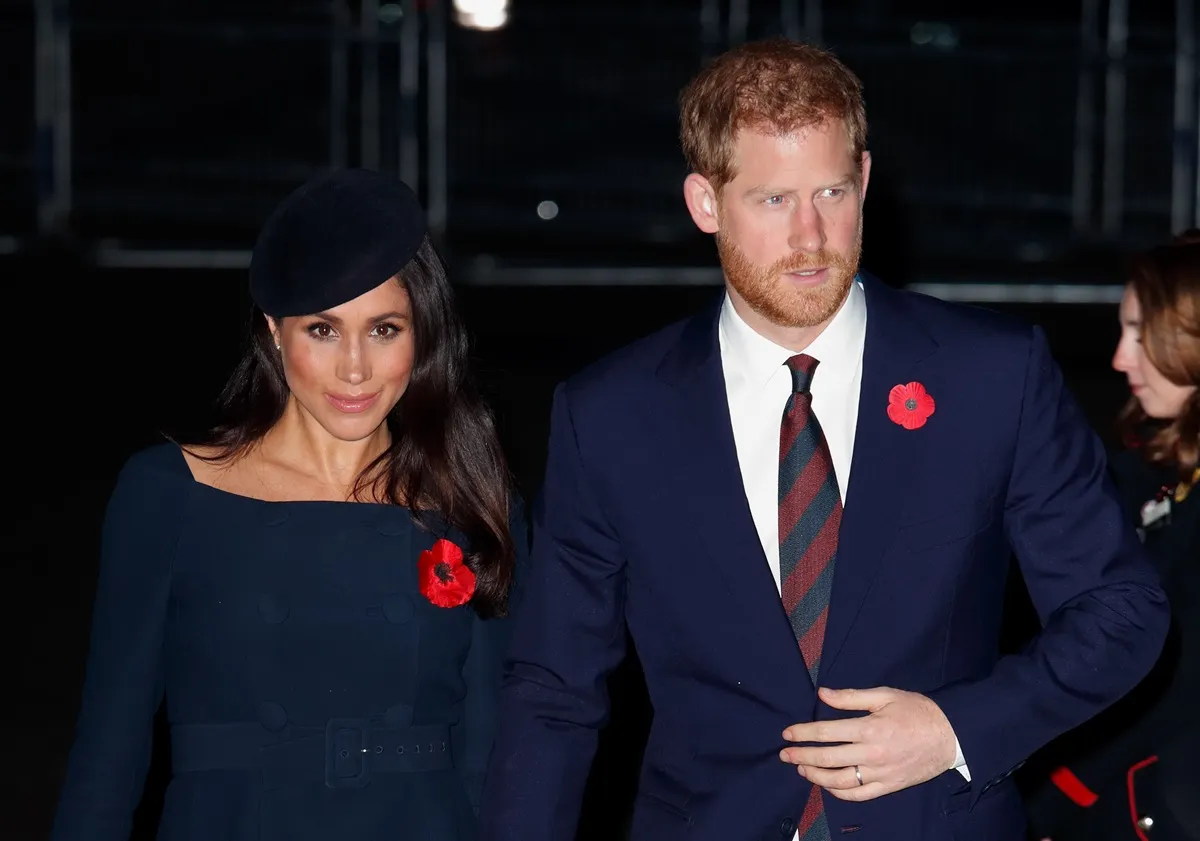 Meghan Markle and Prince Harry attend a service to mark the centenary of the Armistice at Westminster Abbey in London, England