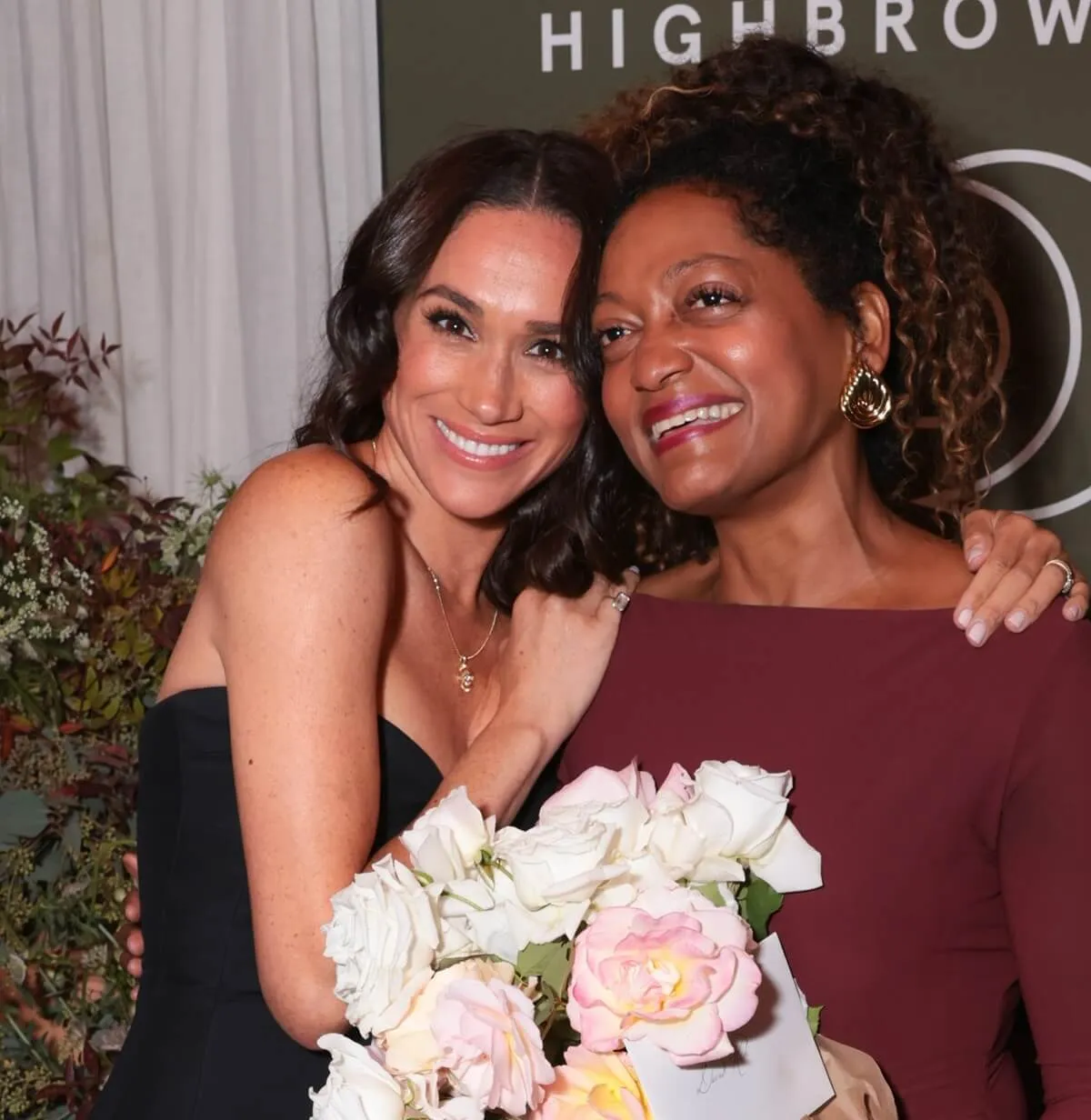 Meghan Markle poses for photo with Kadi Lee at the Launch of Highbrow Hippie Haircare & Wellness