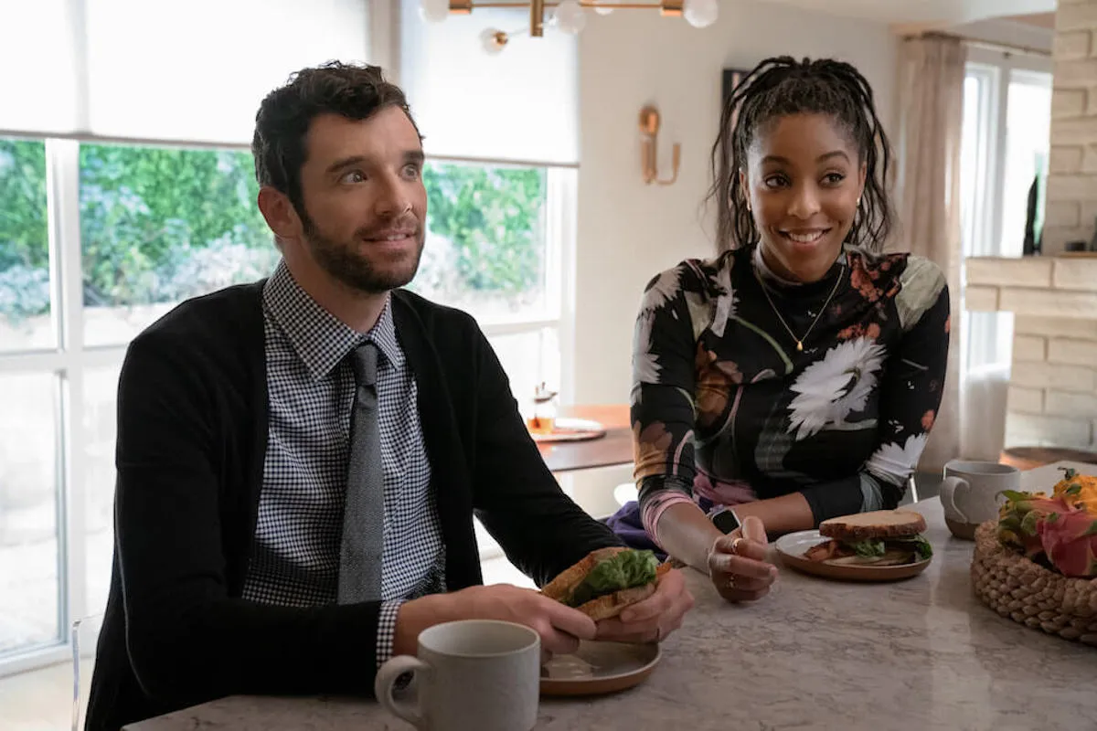 Michael Urie and Jessica Williams in the Nov. 27, 2024, episode of 'Shrinking' Season 2