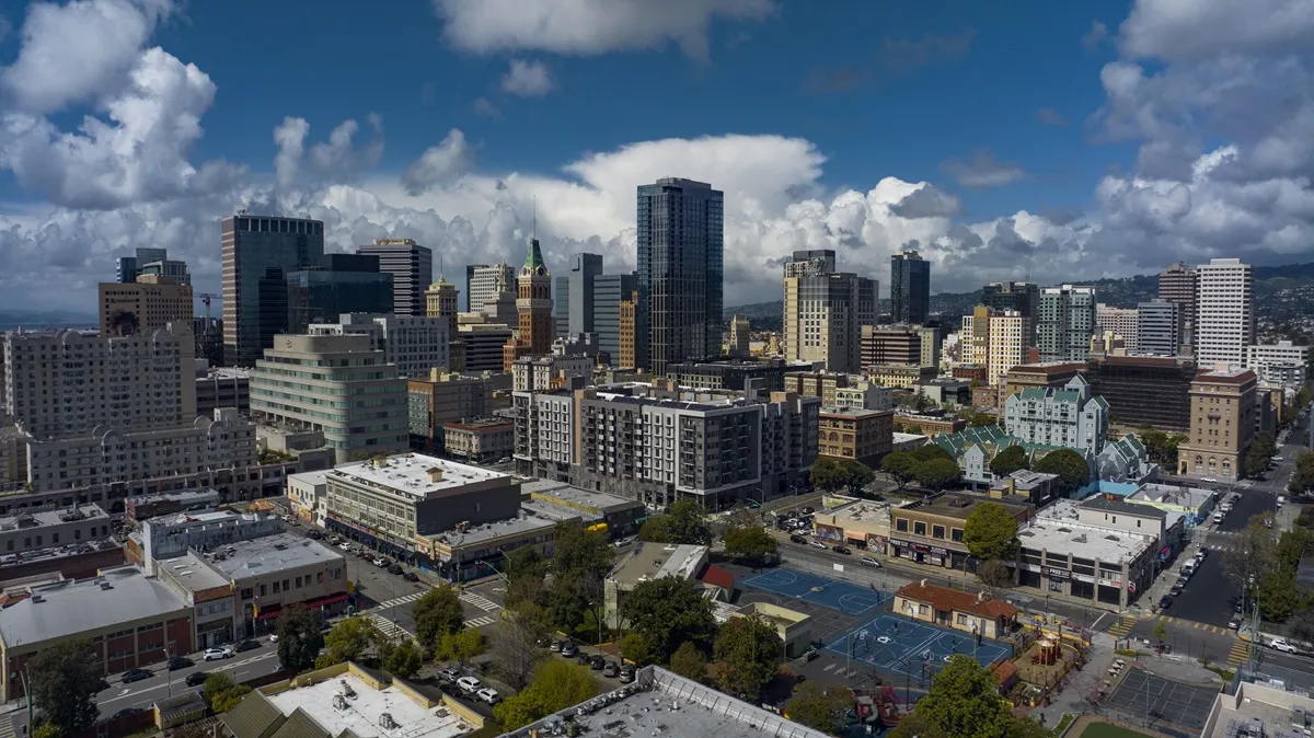 Aerial view of Oakland Skyline, California