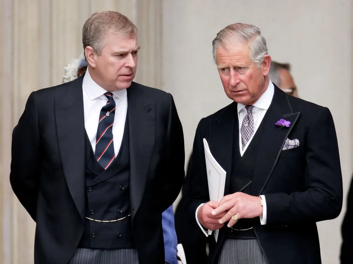 Prince Andrew and King Charles attend a Service of Thanksgiving to celebrate Queen Elizabeth II's Diamond Jubilee