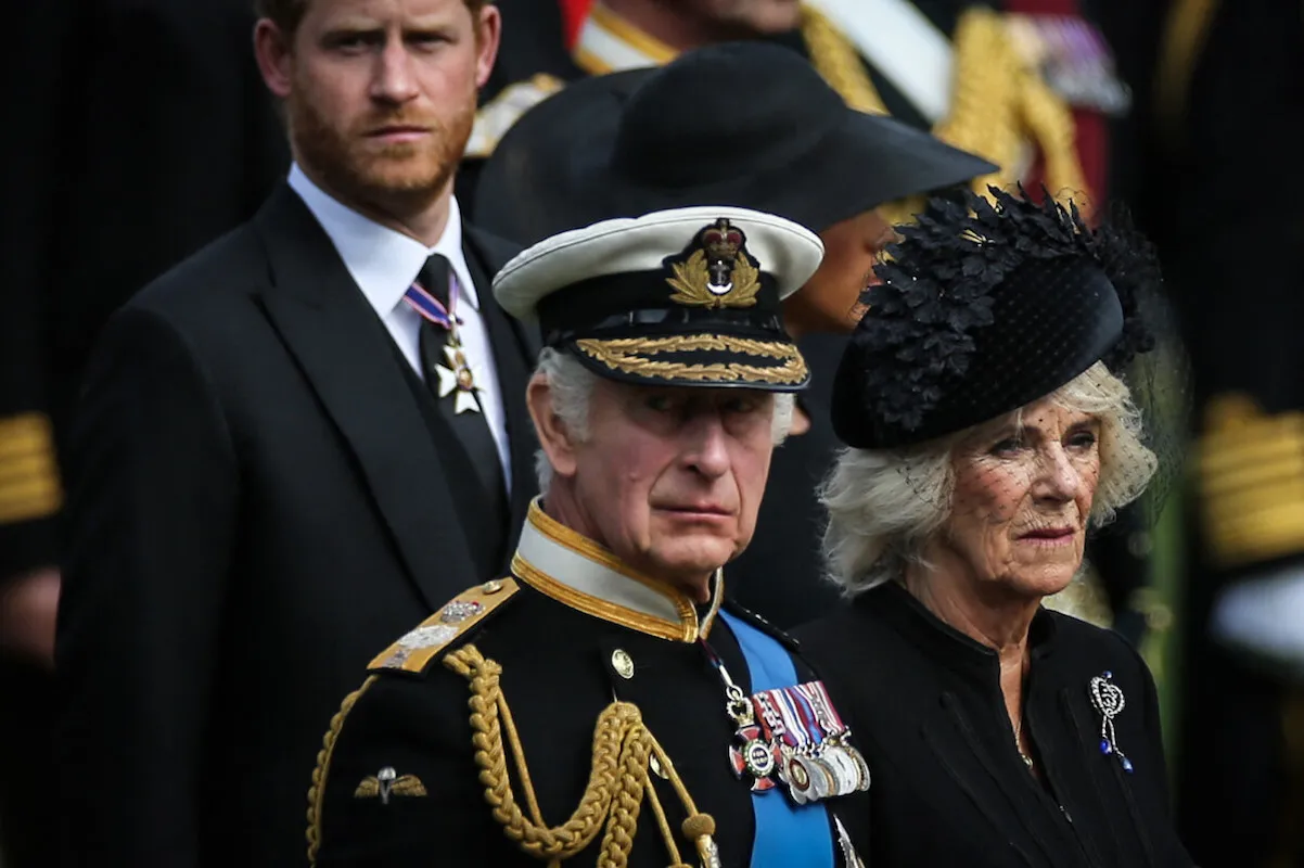 Prince Harry, King Charles, and Queen Camilla