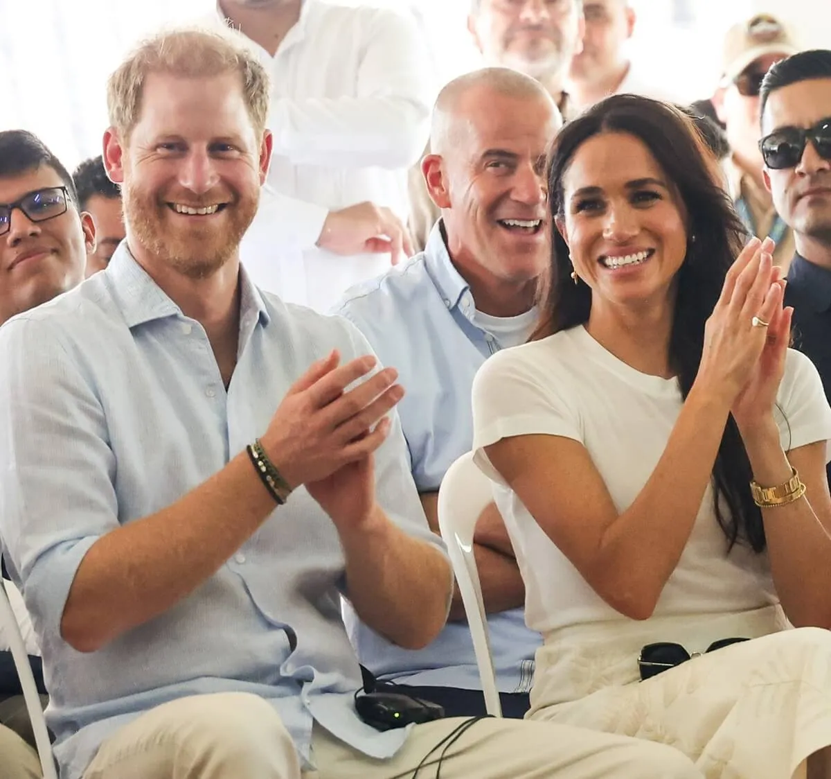 Prince Harry and Meghan seen at the Unidad Recreativa El Vallado in Cali, Colombia