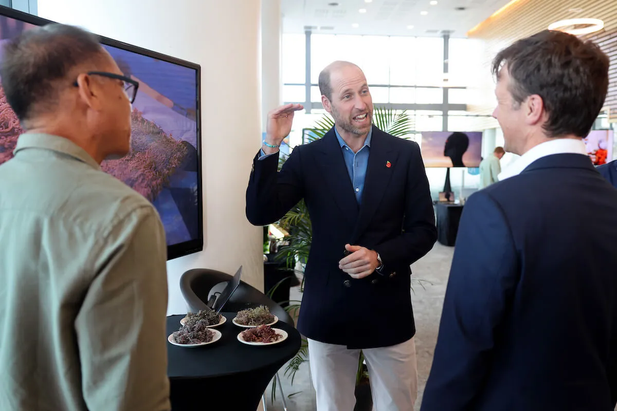 Prince William speaks to guests at a 2024 Earthshot Prize Awards event.