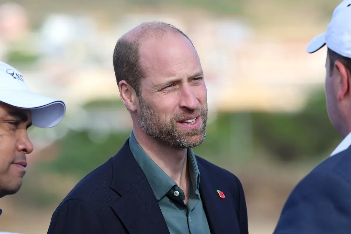 Prince William is seen during a visit at Ocean View Secondary School in Cape Town, South Africa