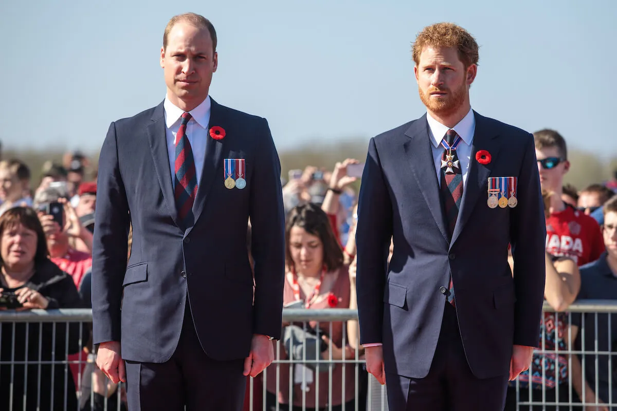 Prince William, who mentioned Prince Harry in his homelessness documentary, stands next to Prince Harry