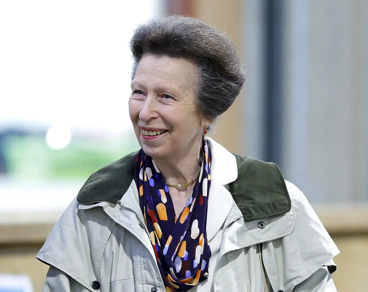 Princess Anne looks on during a visit to the Riding for the Disabled Association in New Zealand