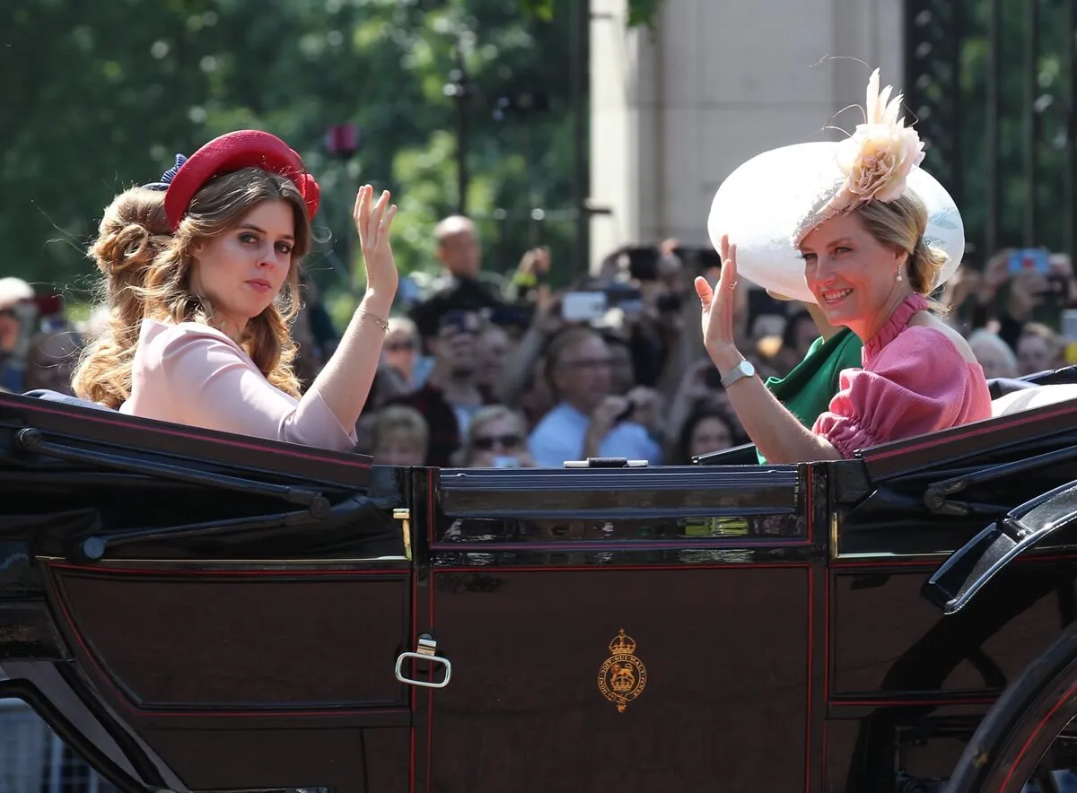 Princess Beatrice and then-Sophie Countess of Wessex during Trooping The Colour in London