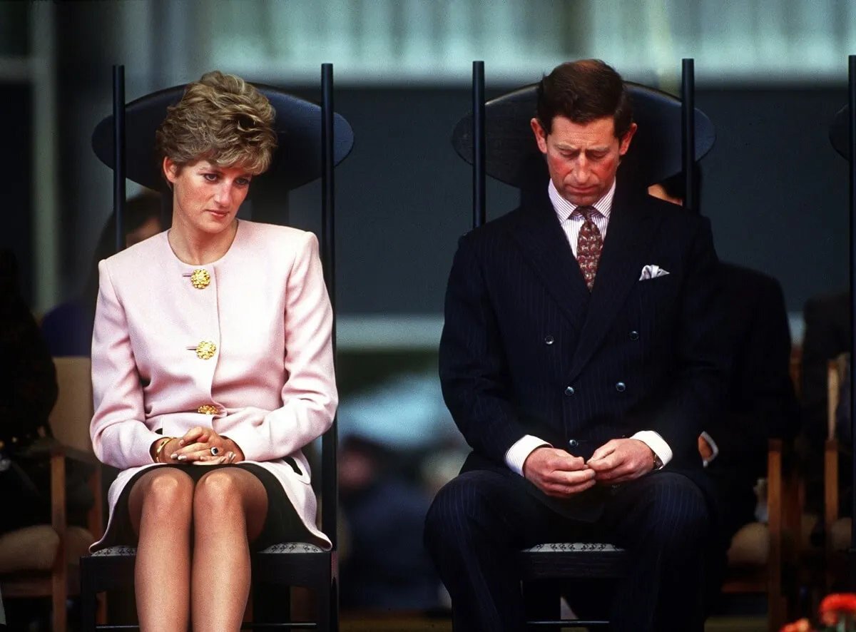 Princess Diana and King Charles at a welcome ceremony in Toronto (circa 1991)