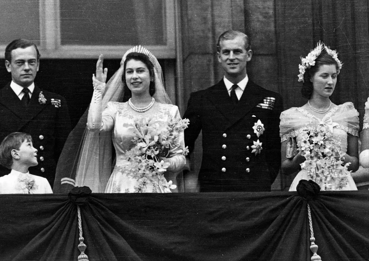 On November, 20, 1947, Princess Elizabeth and Philip, Duke of Edinburgh, stand on the balcony of Buckingham Palace after their wedding