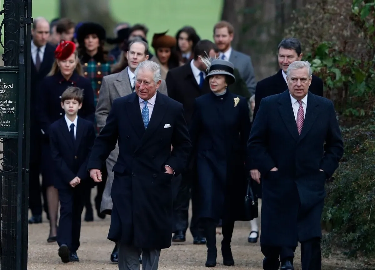 Royal members walk to greet fans after traditional Christmas Day service at St. Mary Magdalene Church in Norfolk