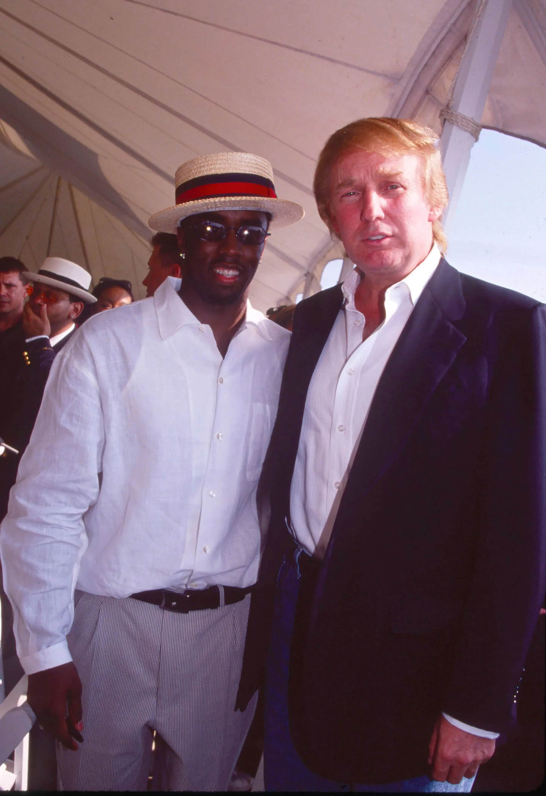 Sean 'Diddy' Combs and Donald Trump posing together in 1998