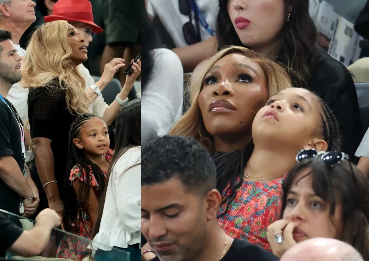 Sitting in the stands, Serena Williams and her daughter Olympia watch the Artistic Gymnastics Women's Team Final at the Paris 2024 Olympic Games