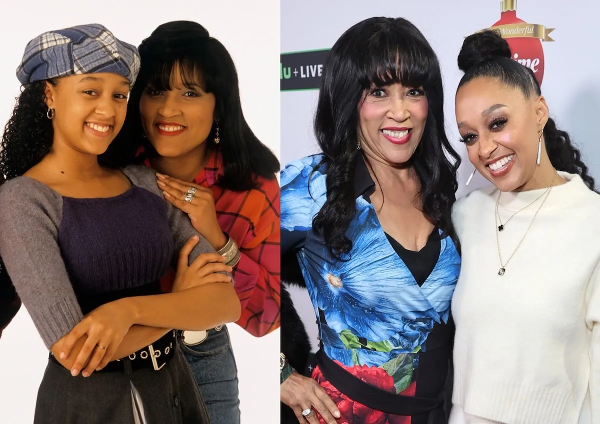 'Sister, Sister' stars Tia Mowry and Jackee Harry pose for photos for the series pilot in 1993