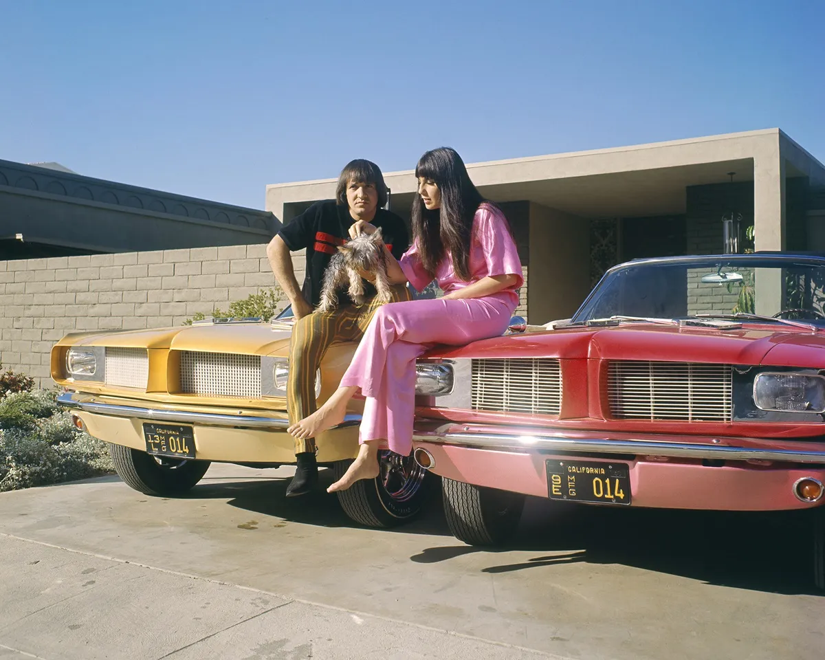 American vocal duo Sonny & Cher, aka husband and wife Sonny Bono and Cher, circa 1965.